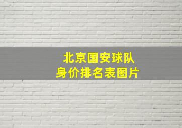 北京国安球队身价排名表图片