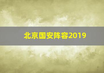 北京国安阵容2019