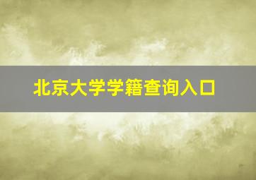 北京大学学籍查询入口