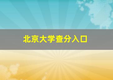 北京大学查分入口