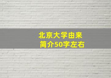 北京大学由来简介50字左右