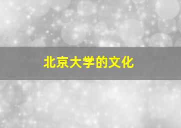 北京大学的文化