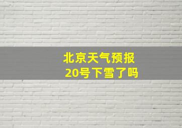 北京天气预报20号下雪了吗