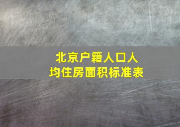 北京户籍人口人均住房面积标准表