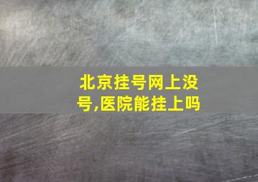 北京挂号网上没号,医院能挂上吗