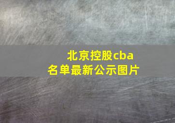 北京控股cba名单最新公示图片