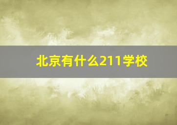 北京有什么211学校