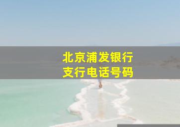 北京浦发银行支行电话号码