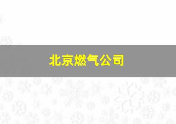 北京燃气公司