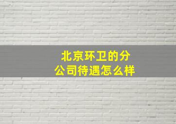 北京环卫的分公司待遇怎么样