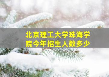 北京理工大学珠海学院今年招生人数多少