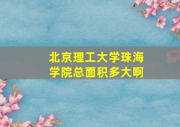 北京理工大学珠海学院总面积多大啊