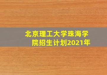 北京理工大学珠海学院招生计划2021年