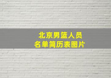 北京男篮人员名单简历表图片