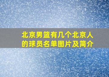 北京男篮有几个北京人的球员名单图片及简介