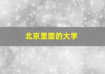 北京里面的大学