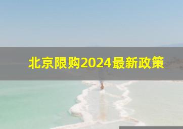 北京限购2024最新政策