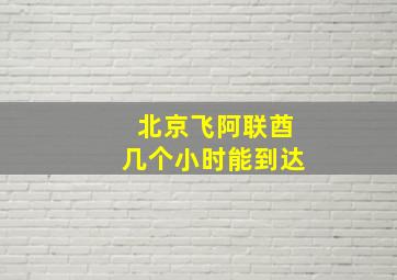 北京飞阿联酋几个小时能到达