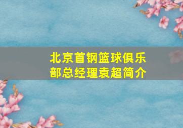 北京首钢篮球俱乐部总经理袁超简介