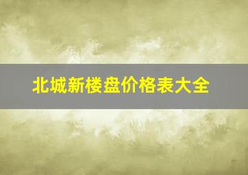 北城新楼盘价格表大全