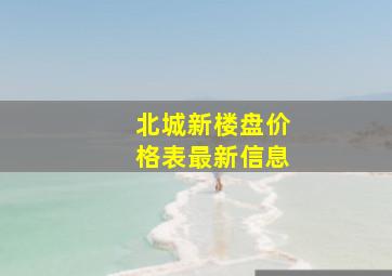 北城新楼盘价格表最新信息