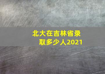 北大在吉林省录取多少人2021