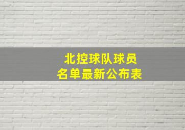 北控球队球员名单最新公布表