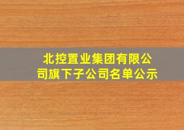 北控置业集团有限公司旗下子公司名单公示