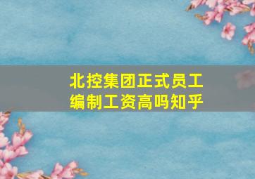 北控集团正式员工编制工资高吗知乎