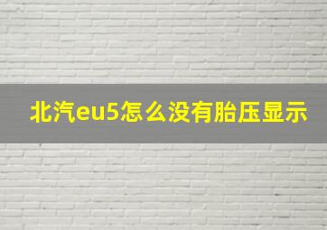 北汽eu5怎么没有胎压显示