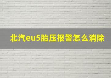 北汽eu5胎压报警怎么消除