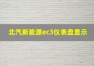 北汽新能源ec3仪表盘显示