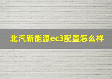 北汽新能源ec3配置怎么样