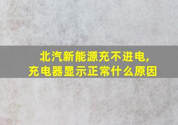 北汽新能源充不进电,充电器显示正常什么原因