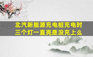 北汽新能源充电桩充电时三个灯一直亮是没充上么