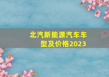 北汽新能源汽车车型及价格2023