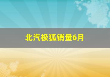 北汽极狐销量6月