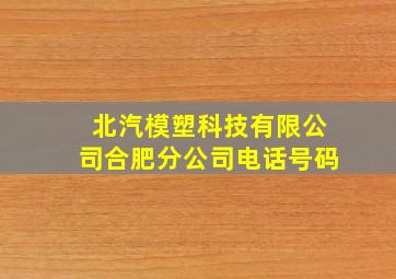 北汽模塑科技有限公司合肥分公司电话号码