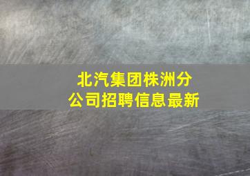 北汽集团株洲分公司招聘信息最新