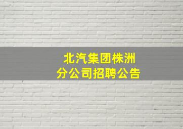 北汽集团株洲分公司招聘公告