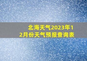 北海天气2023年12月份天气预报查询表