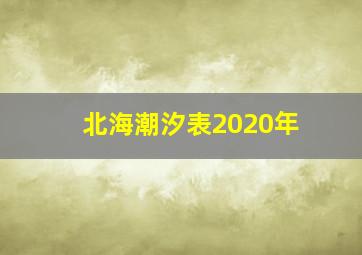 北海潮汐表2020年