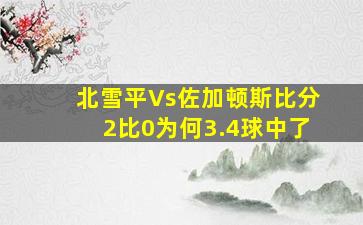 北雪平Vs佐加顿斯比分2比0为何3.4球中了