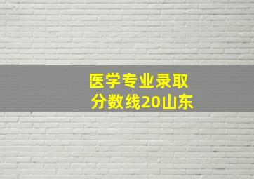 医学专业录取分数线20山东