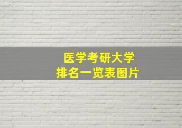 医学考研大学排名一览表图片