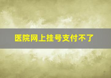 医院网上挂号支付不了