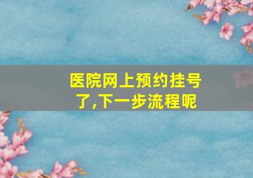 医院网上预约挂号了,下一步流程呢