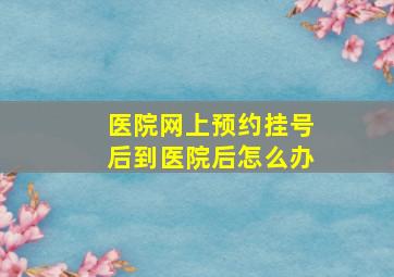 医院网上预约挂号后到医院后怎么办