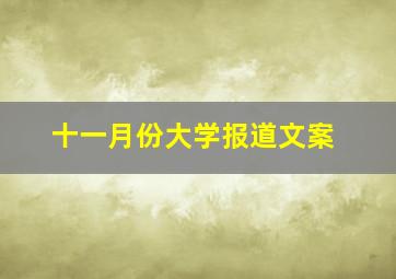 十一月份大学报道文案