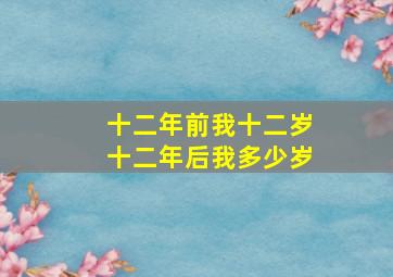 十二年前我十二岁十二年后我多少岁